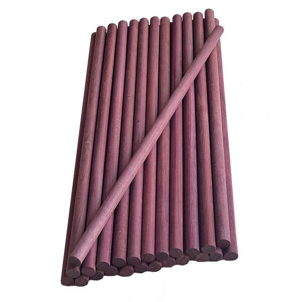 Swaner Hardwood 3/4 in. x 3/4 in. x 24 in. Purpleheart Round Dowel (25-Pieces/Case)