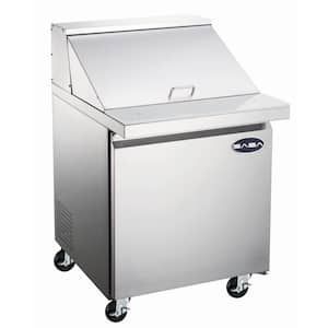 27.5 in. W 5.7 cu. ft. Commercial Mega Food Prep Table Refrigerator in Stainless Steel