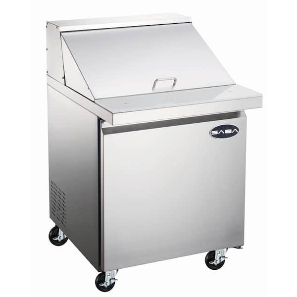 SABA 27.5 in. W 5.7 cu. ft. Commercial Mega Food Prep Table Refrigerator in Stainless Steel