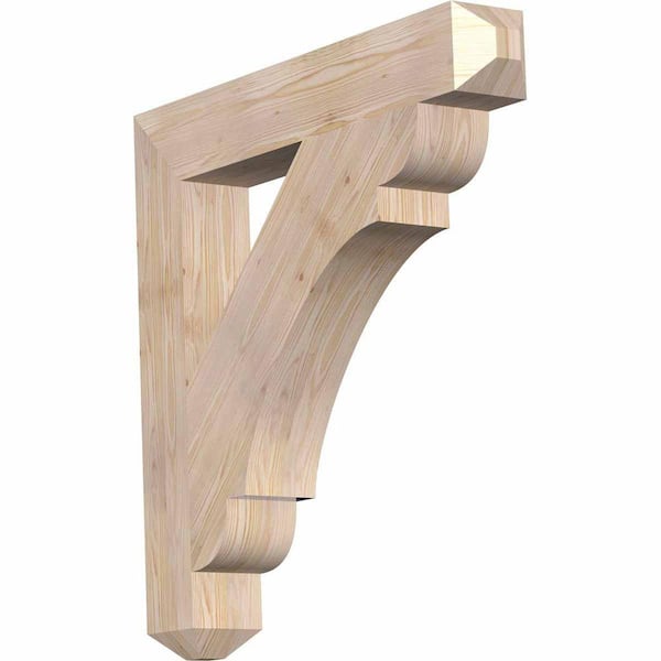 Ekena Millwork 5.5 in. x 38 in. x 38 in. Douglas Fir Olympic Craftsman Smooth Bracket