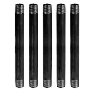 3/8 in. x 1.5 ft. Steel Pipe in Black (5-Pack)