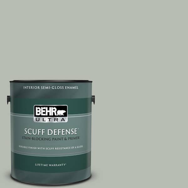BEHR ULTRA 1 gal. Home Decorators Collection #HDC-AC-21 Keystone Gray Extra Durable Semi-Gloss Enamel Interior Paint & Primer