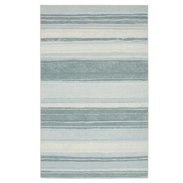 Mohawk Home Parallel Blue 4 ft. x 6 ft. Machine Washable Area Rug