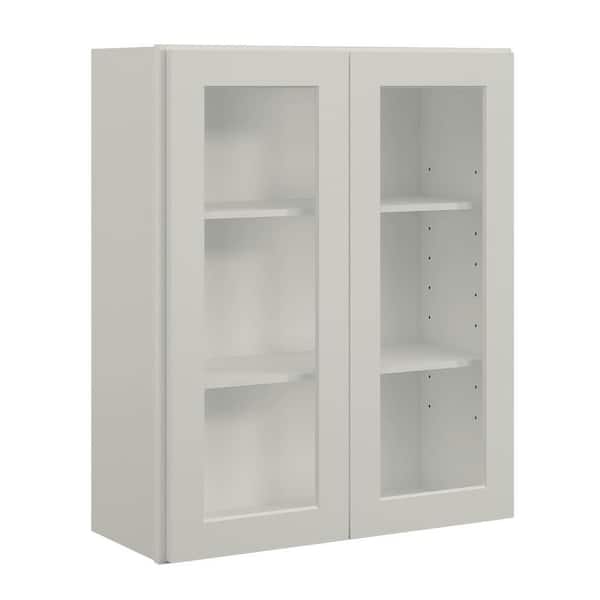 30 in. W x 12 in. D x 36 in. H in Shaker Dove Plywood Ready to Assemble Wall Cabinets with Shelf without Glass