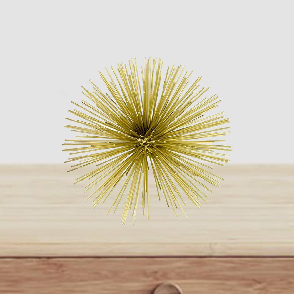 Contemporary Antique Gold Metal Urchin Sphere 10"