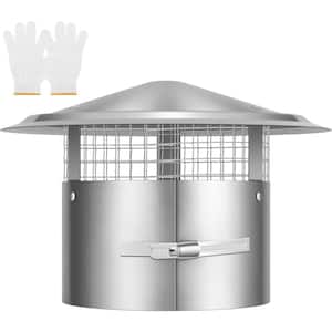 6 in. Round Adjustable Stainless Steel Chimney Cap with Screen
