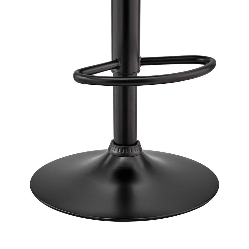 Benson Contemporary Adjustable Swivel Bar Stool in Gray and Walnut