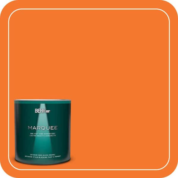BEHR MARQUEE 1 qt. #230B-7 Kumquat Semi-Gloss Enamel Interior Paint & Primer