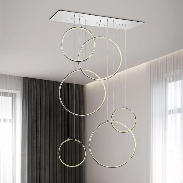 Boston 6-Light Integrated LED Unique Geometric Chandelier