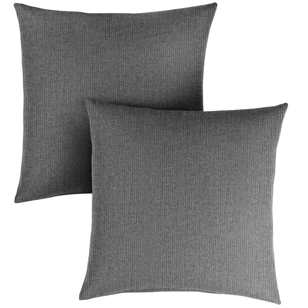 SORRA HOME Sunbrella Revive Charcoal Square Outdoor Throw Pillow (2Pack) HD692841SP The Home