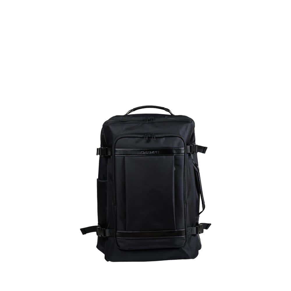 CHAMPS Onyx Collection 20.5 in., Black Nylon Carryon Backpack with USB