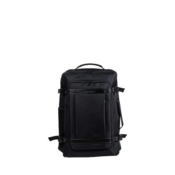 CHAMPS Onyx Collection 20.5 in., Black Nylon Carry-on Backpack with USB