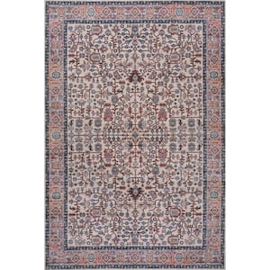 Kemer All-Over Persian Machine-Washable Beige/Red/Blue 8 ft. x 10 ft. Area Rug