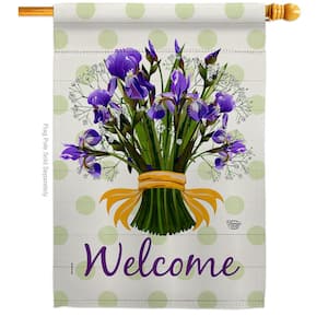 28 in. x 40 in. Iris Bouquet Spring House Flag Double-Sided Decorative Vertical Flags