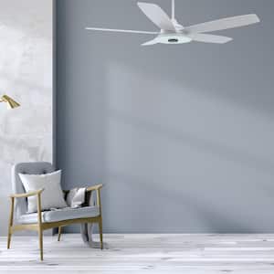 Hardley 56 in. Integrated LED Indoor/Outdoor White Smart Ceiling Fan with Light and Remote, Works with Alexa/Google Home