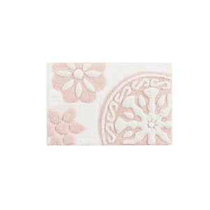 Marrakesh 20 in. x 30 in. Pink Medallion Tufted Cotton Rectangle Bath Rug
