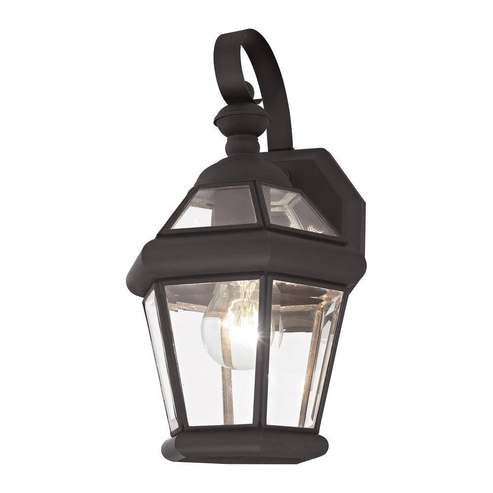 Georgetown Classic Bronze Lantern Wall Light with Clear Glass