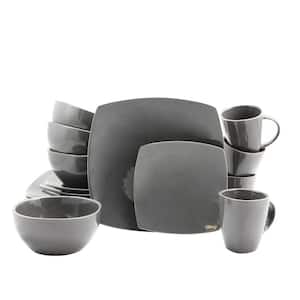 Soho Lounge 16-Piece Casual Gray Stoneware Dinnerware Set (Service for 4)