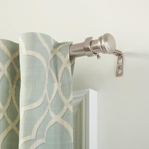 72 in. - 144 in. Mix and Match Telescoping 1 in. Single Curtain Rod in Brushed Nickel