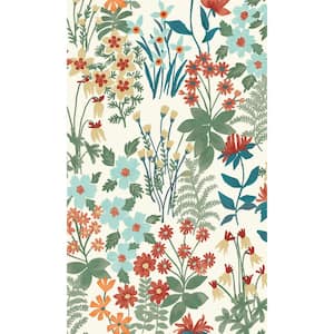Multi Color Classical Floral Printed Non-Woven Non-Pasted Textured Wallpaper 57 sq. ft.