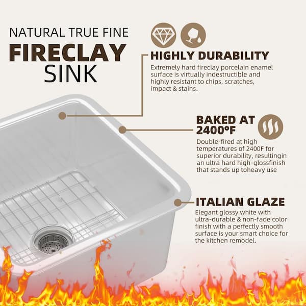 Zeafive Arco 18 in. White Bar Sink Drop-In / Undermount Dual Mount