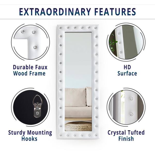 HOMESTOCK White 22 in. W x 63 in. H Modern Crystal Tufted