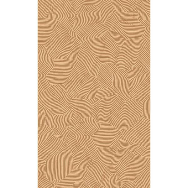 Camel Abstract Geometric Waves Print Non-Woven Non-Pasted Textured Wallpaper 57 sq. ft.