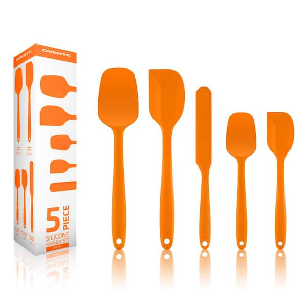 5PC Heat Resistant Silicone Spatulas Set for Nonstick Cookware