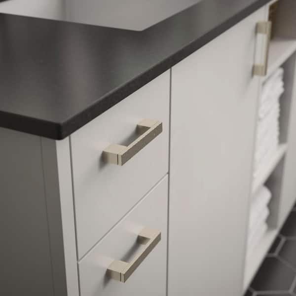 Modern Hammered 3 or 3-3/4 in. (76-96 mm) Modern Polished Nickel Cabinet Drawer Pull