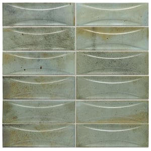 Antiek Green 2.58 in. x 7.9 in. Glossy Ceramic Subway Deco Wall Tile (5.38 sq. ft./case) (38-pack)