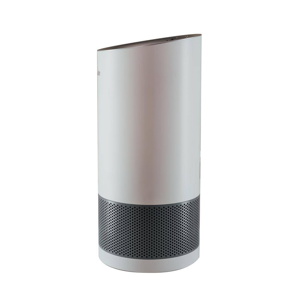 Hunter White and Gray Round Tower Air Purifier with HEPA Filtration