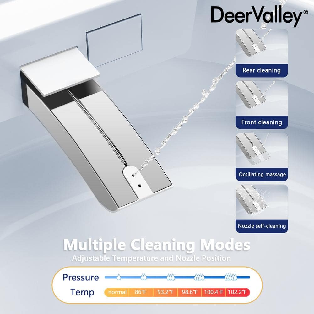 White Elongated Free Standing High Efficiency Smart Toilet