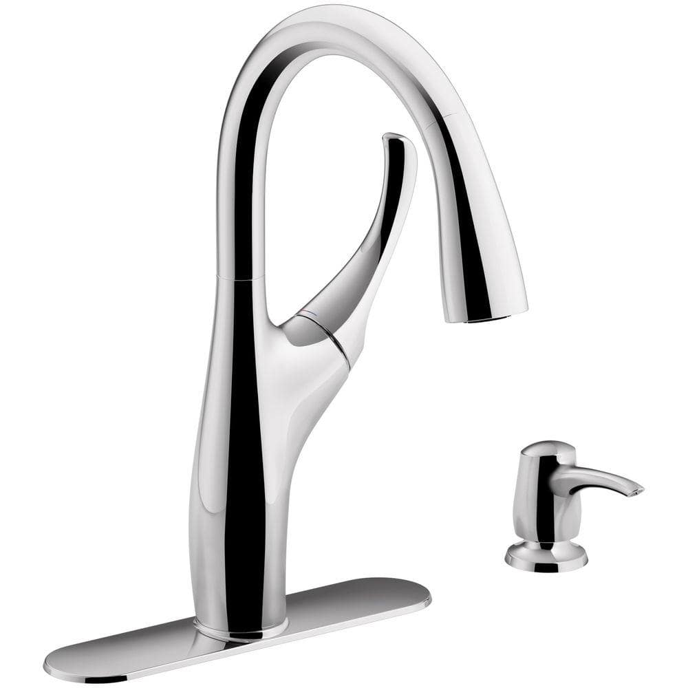 Polished Chrome Kohler Pull Down Kitchen Faucets K R72511 Sd Cp 64 1000 