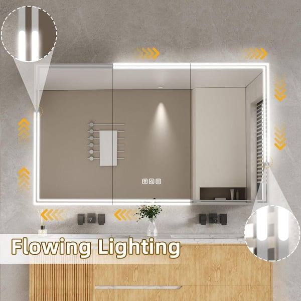 ZXDDMS 60 in. W x 36 in. H Rectangular Aluminum 3 Color Flowing