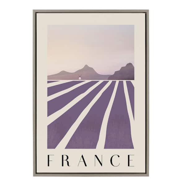 Kate and Laurel Sylvie Travel Poster France by Chay O. Framed Canvas Culture Art Print 23 in. x 33 in .