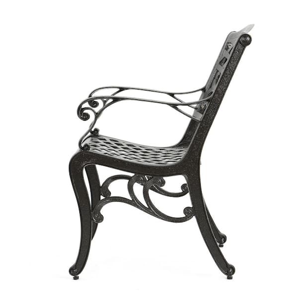 noble house sarasota bronze aluminum outdoor dining chair