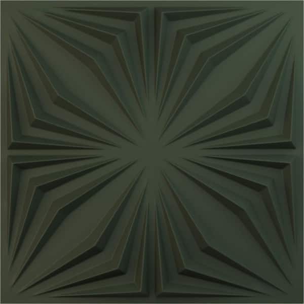 Ekena Millwork 19 5/8 in. x 19 5/8 in. Asher EnduraWall Decorative 3D Wall Panel, Satin Hunt Club Green (12-Pack for 32.04 Sq. Ft.)