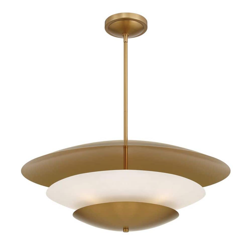 Solara 60-Watt 5-Light Legacy Brass Bowl Pendant Light with Faux Alabaster Shade, No Bulbs Included price history on PriceWatchPro