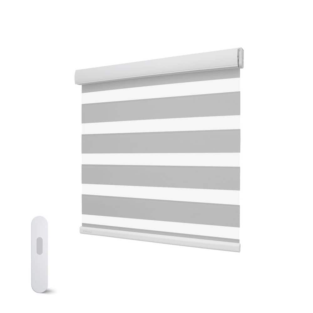 ALLPLUS Motorized Zebra Blinds 70% Light Filtering Polyester