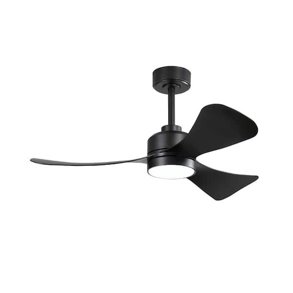 42 in. Indoor Ceiling Fan with Integrated LED and Remote, Black