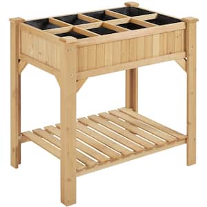36.5 in. H x 36in. L x 24in. W 8-Pocket Wood Elevated Garden Planter