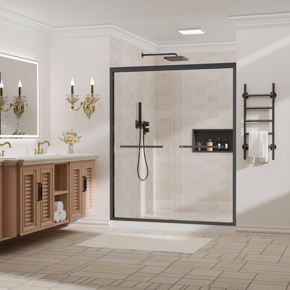 56 in.-60 in. W x 72 in. H Double Sliding Framed Shower Door with Nano-Coated Easy-Clean Tempered Glass in Chrome price history on PriceWatchPro