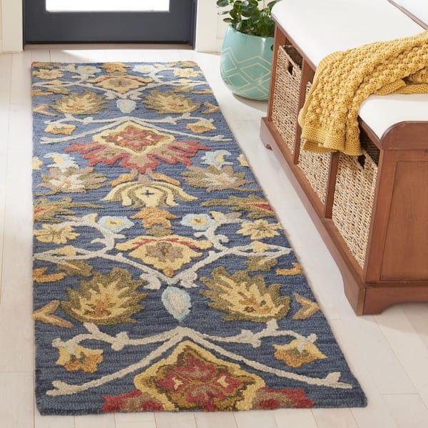 Blossom Navy/Multi 2 ft. x 8 ft. Floral Runner Rug
