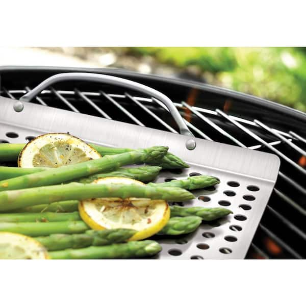 BBQ Grill Pan Stainless Steel Rack Barbecue Grate Tray Vegetable Cook Topper 