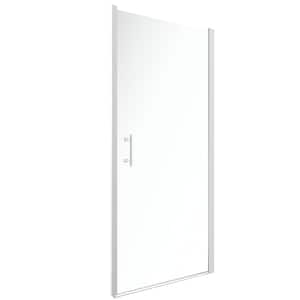 35 in. W x 72 in. H Frameless Pivot Shower Door in Chrome Finish with 1/4"(6mm) Clear Tempered Glass