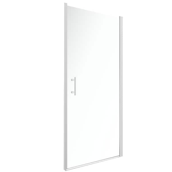 ANGELES HOME 35 in. W x 72 in. H Frameless Pivot Shower Door in Chrome Finish with 1/4"(6mm) Clear Tempered Glass