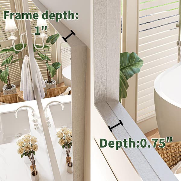 ORGANNICE 55 in. W x 30 in. H Silver Aluminum Rectangle Framed