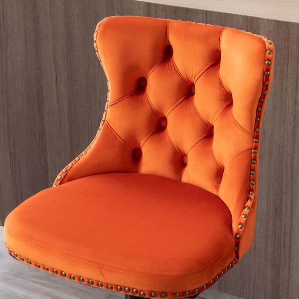 Aoibox 33 in. Orange High Back Metal Barstools with Swivel Aoibox 33 in. Orange High Back Metal Barstools with Swivel