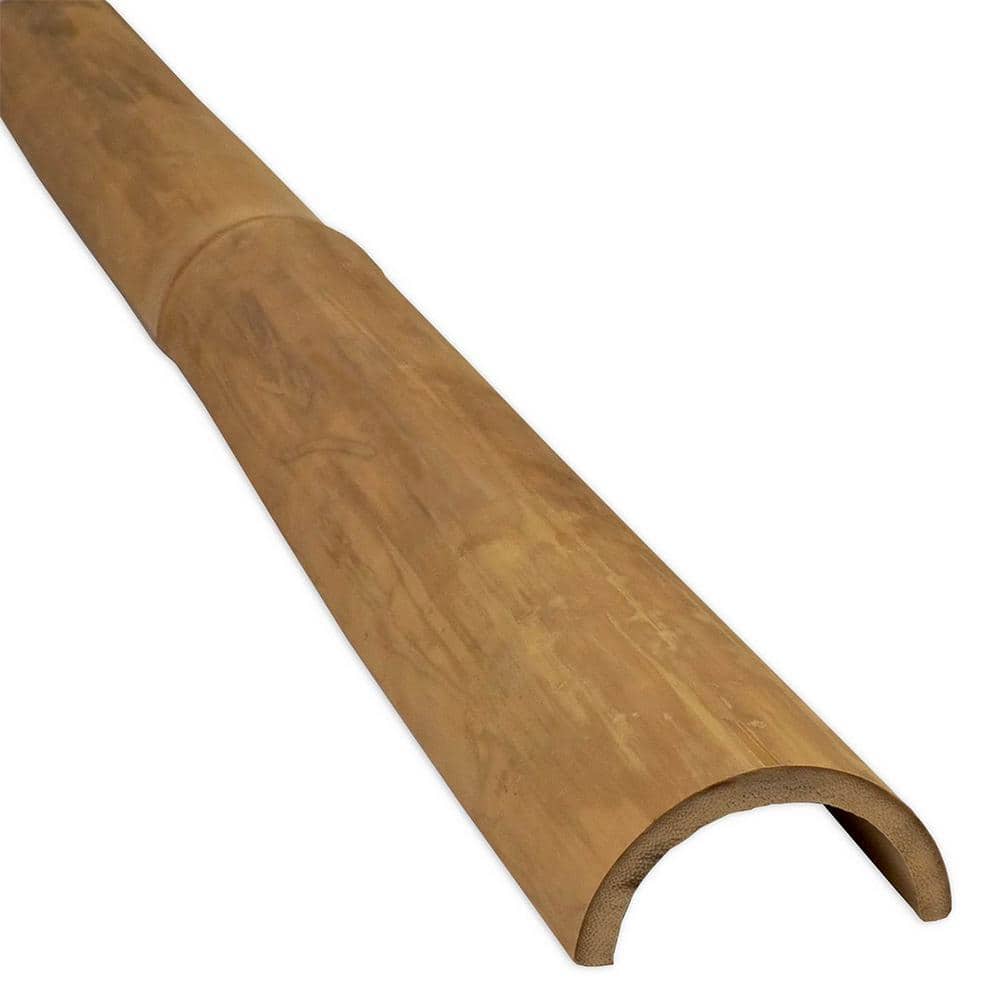 MGP 2.5 in. - 3 in. D x 96 in. L Natural Bamboo Half Round Fence Rail ...