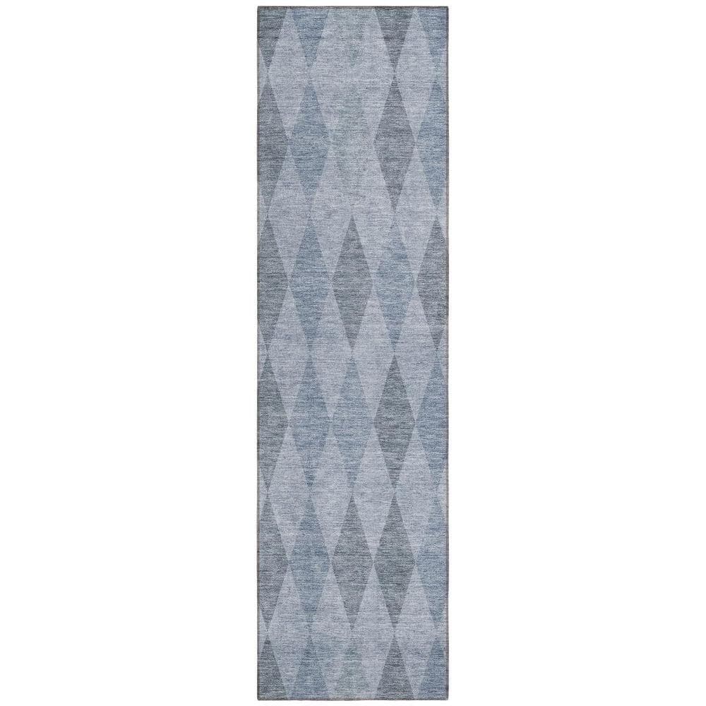 Denim Blue 2 ft. x 8 ft. Woven Geometric Runner Indoor/Outdoor Area Rug price history on PriceWatchPro